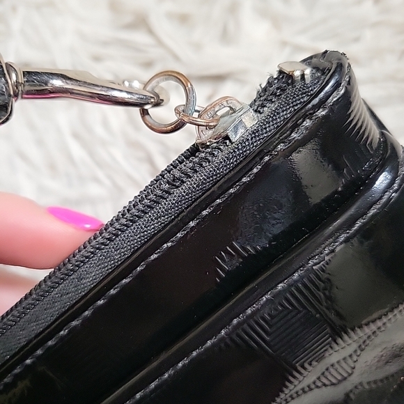 Coach Wristlet Mini Purse Clutch Wrislet Bag Black C Logo Silver Tone Hardware - Picture 10 of 14